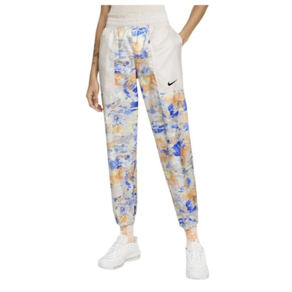 Nike Vintage Y2K Floral Nylon Jogger Track Pants - Picture 1 of 8